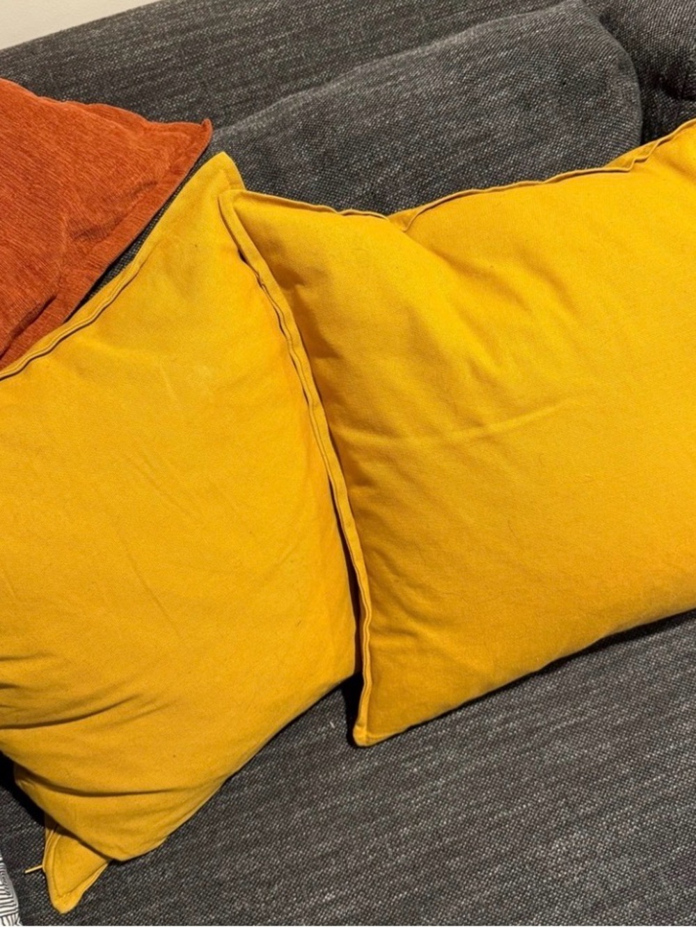 Bright Mustard Throw Pillows - Set of 2